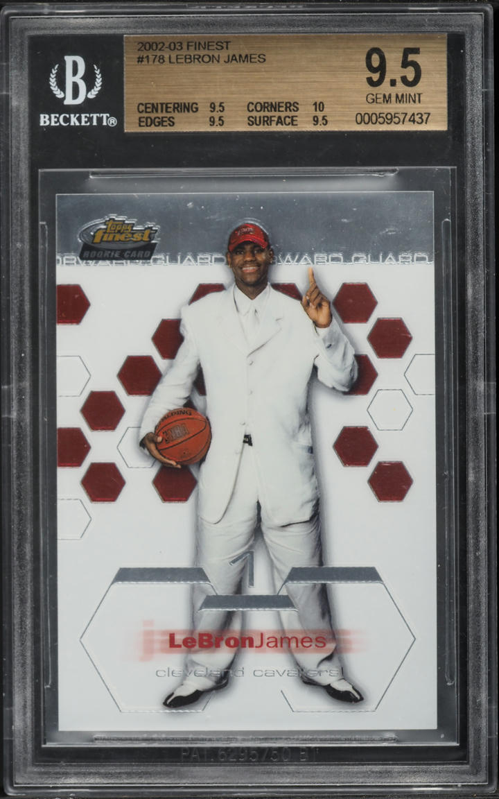 2002 Finest Basketball LeBron James ROOKIE #178 BGS 9.5 MINT+