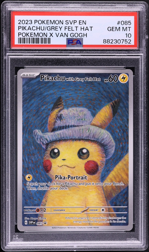 2023 Pokemon Scarlet & Violet Promo Van Gogh Full Art Pikachu With Grey Felt Hat #85 PSA 10 GEM