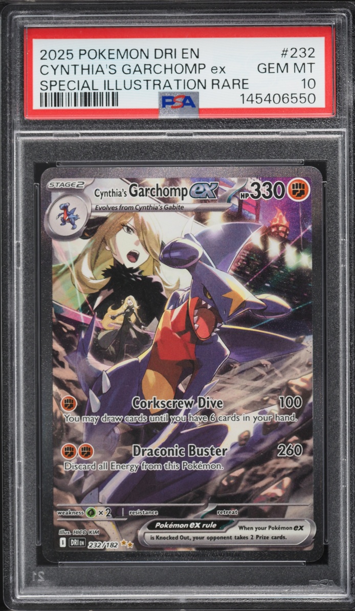 2025 Pokemon Scarlet & Violet Destined Rivals SIR Cynthia's Garchomp ex #232 PSA 10 GEM MINT