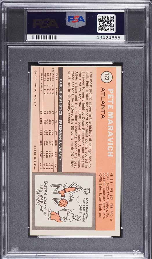 1970 Topps Basketball Pete Maravich ROOKIE #123 PSA 7 NRMT