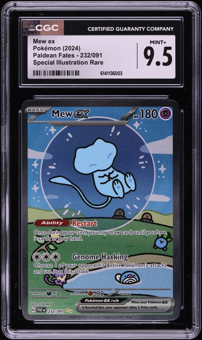 2024 Pokemon Scarlet & Violet Paldean Fates SIR Mew ex #232 CGC 9.5 MINT+