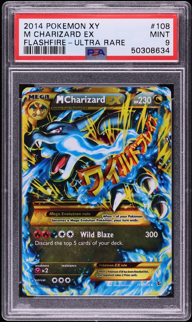 2014 Pokemon XY Flashfire Full Art M Charizard EX #108 PSA 9 MINT