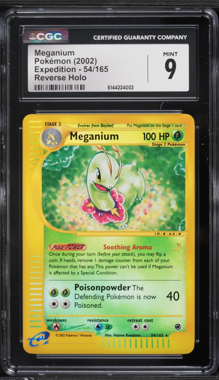 2002 Pokemon Expedition Reverse Holo Meganium #54 CGC 9 MINT