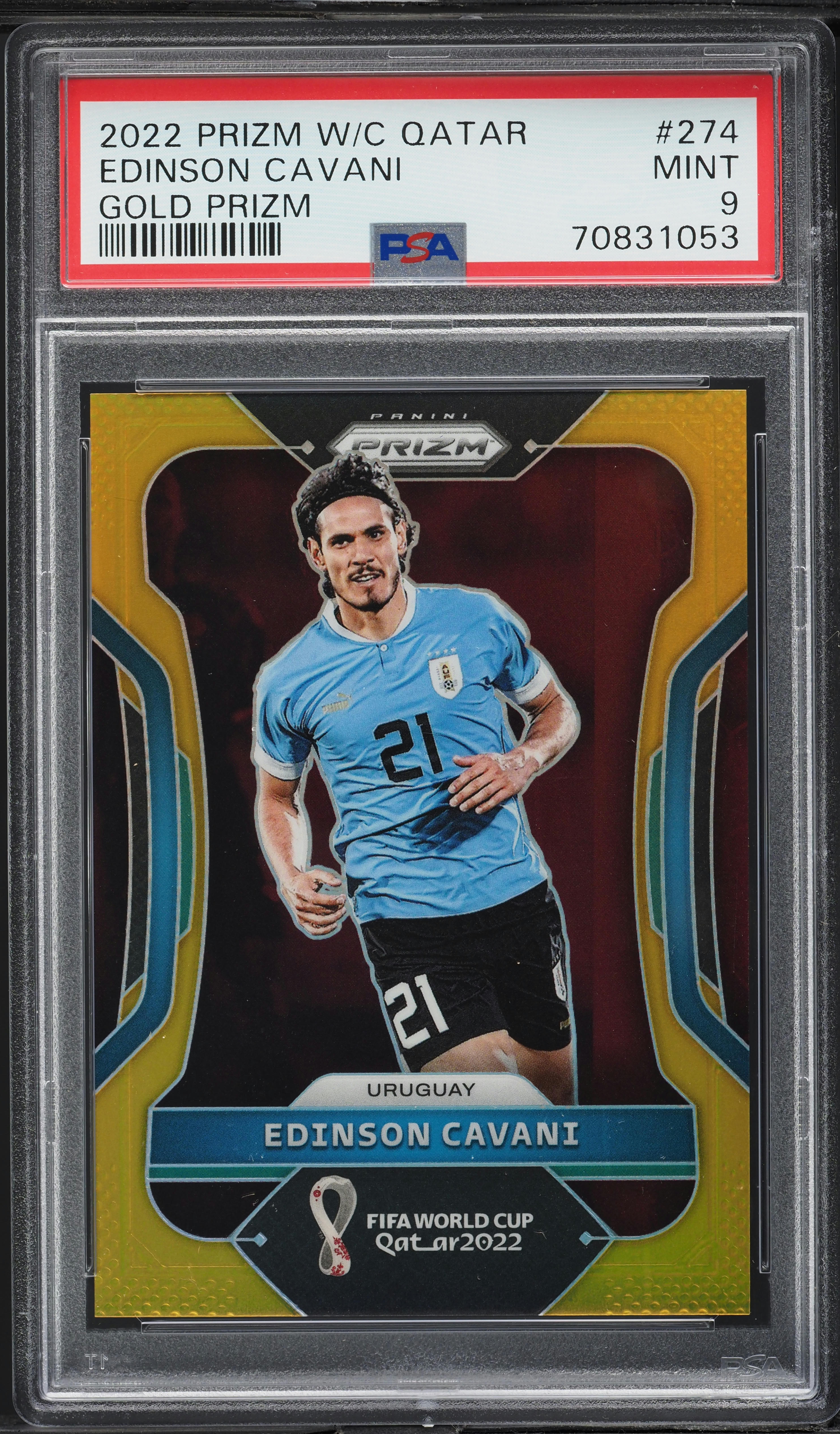 2022 Panini Prizm World Cup Qatar Gold Edinson Cavani /10