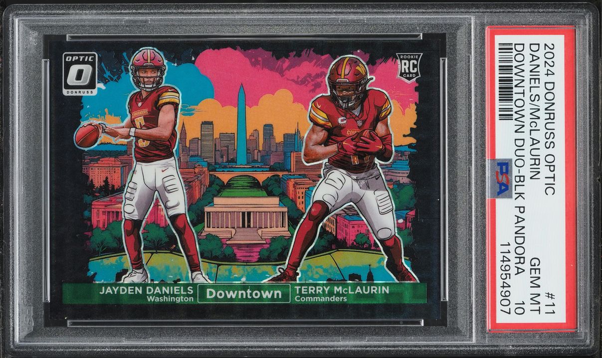 2024 Donruss Optic Downtown Black Pandora Terry Mclaurin Jayden Daniels ROOKIE /25 #11 PSA 10