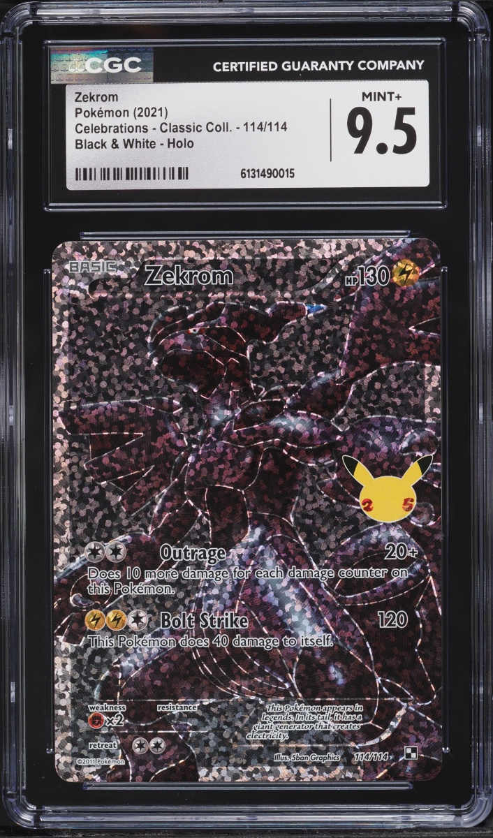 2021 Pokemon Sword & Shield Celebrations Classic Collection Full Art Zekrom #114 CGC 9.5 MINT+