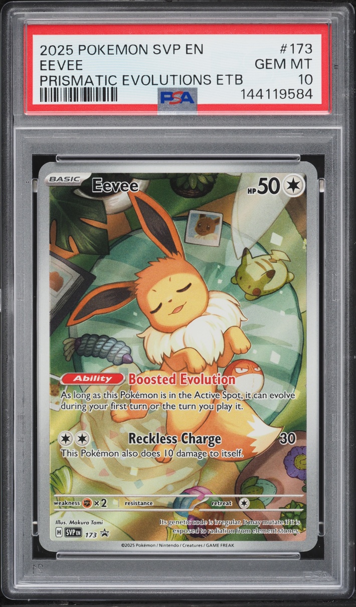 2025 Pokemon SV Promo Prismatic Evolutions ETB Full Art Eevee #173 PSA 10 GEM MINT