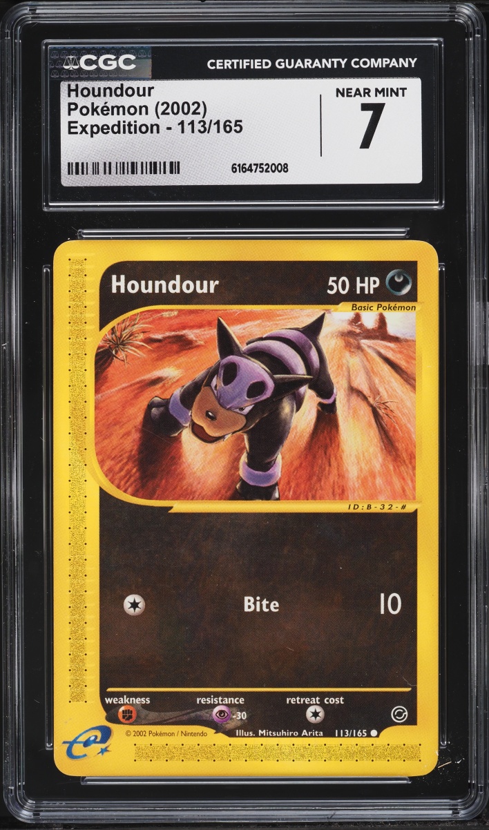 2002 Pokemon Expedition Houndour #113 CGC 7 NRMT