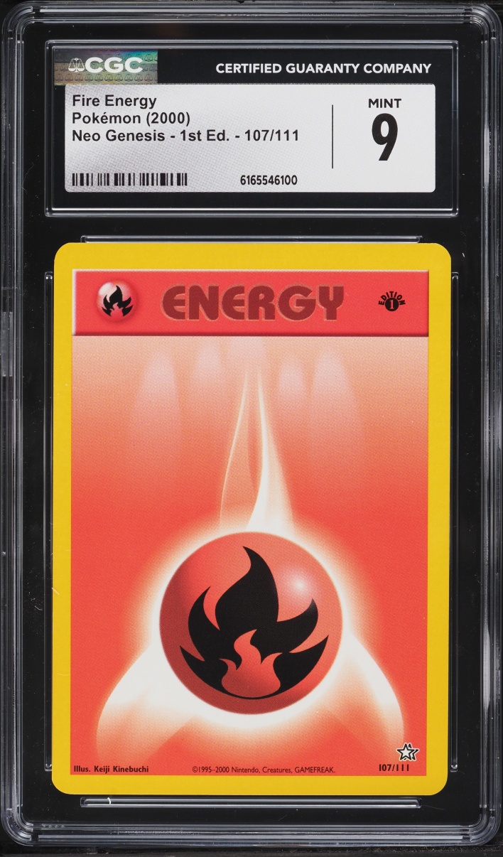 2000 Pokemon Neo Genesis 1st Edition Fire Energy #107 CGC 9 MINT