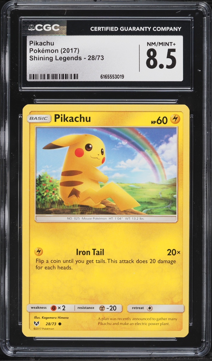 2017 Pokemon Sun & Moon Shining Legends Pikachu #28 CGC 8.5 NM-MT+