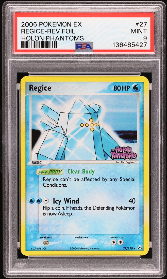 2006 Pokemon EX Holon Phantoms Reverse Holo Regice #27 PSA 9 MINT