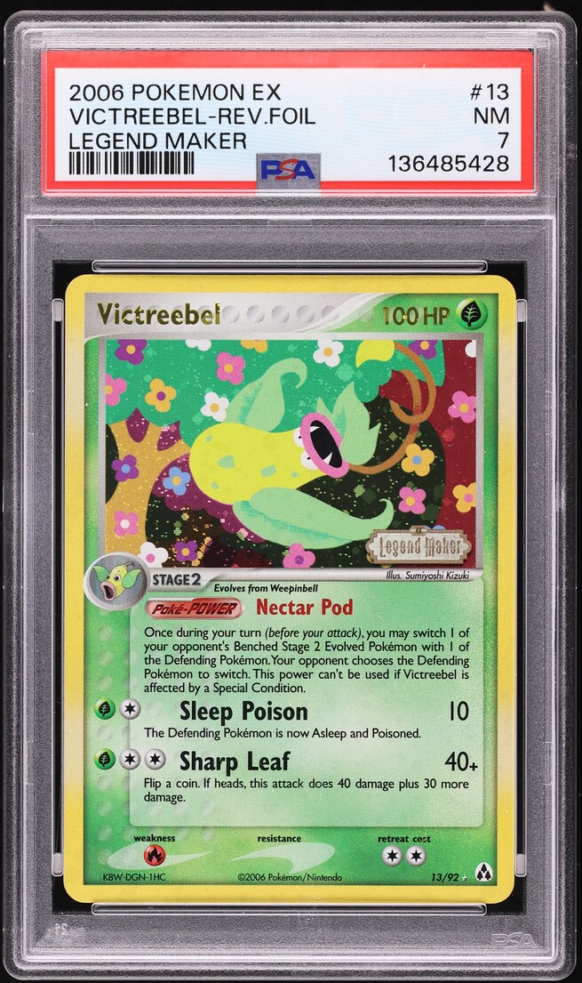 2006 Pokemon EX Legend Maker Reverse Holo Victreebel #13 PSA 7 NRMT