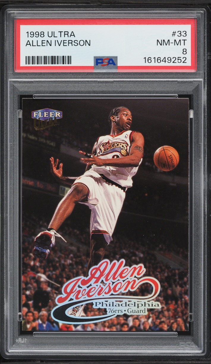 1998 Ultra Basketball Allen Iverson #33 PSA 8 NM-MT