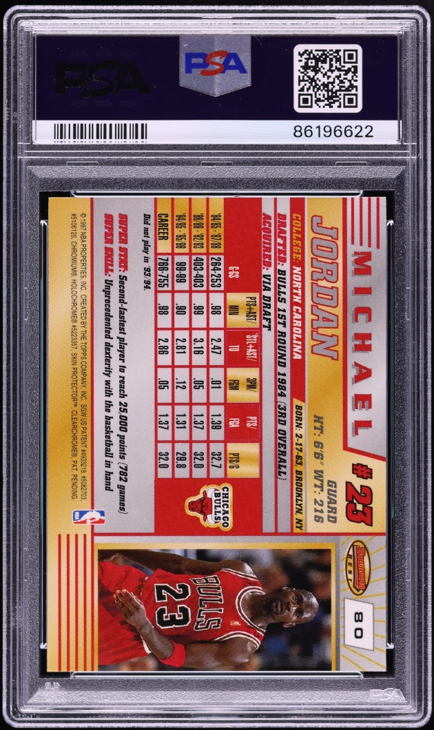 1996 Bowman's Best Michael Jordan #80 PSA 9 MINT