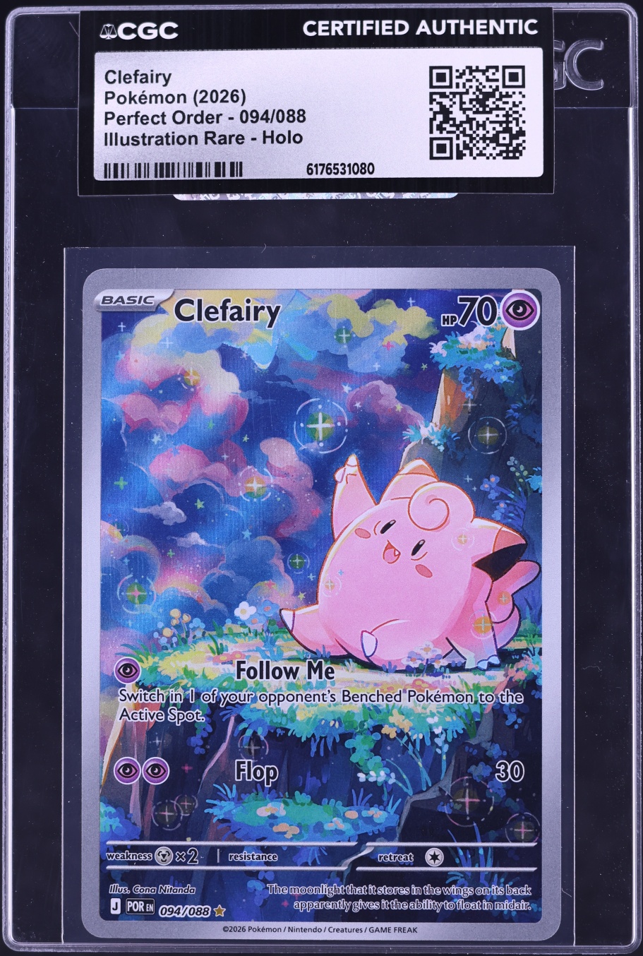 2026 Pokemon Mega Evolution Perfect Order IR Clefairy #94 CGC AUTH