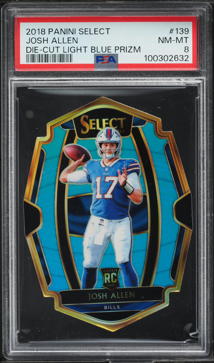 2018 Select Premier Level Light Blue Die-Cut Josh Allen ROOKIE /99 PSA 8 NM-MT