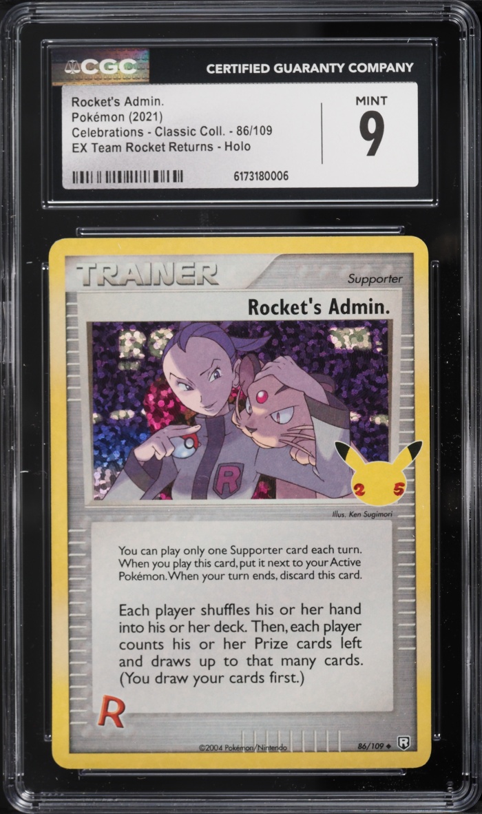 2021 Pokemon SWSH Celebrations Classic Collection Holo Rocket's Admin #86 CGC 9 MINT