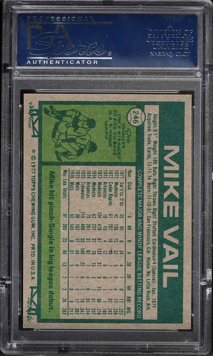 1977 Topps Mike Vail #246 PSA 10 GEM MINT