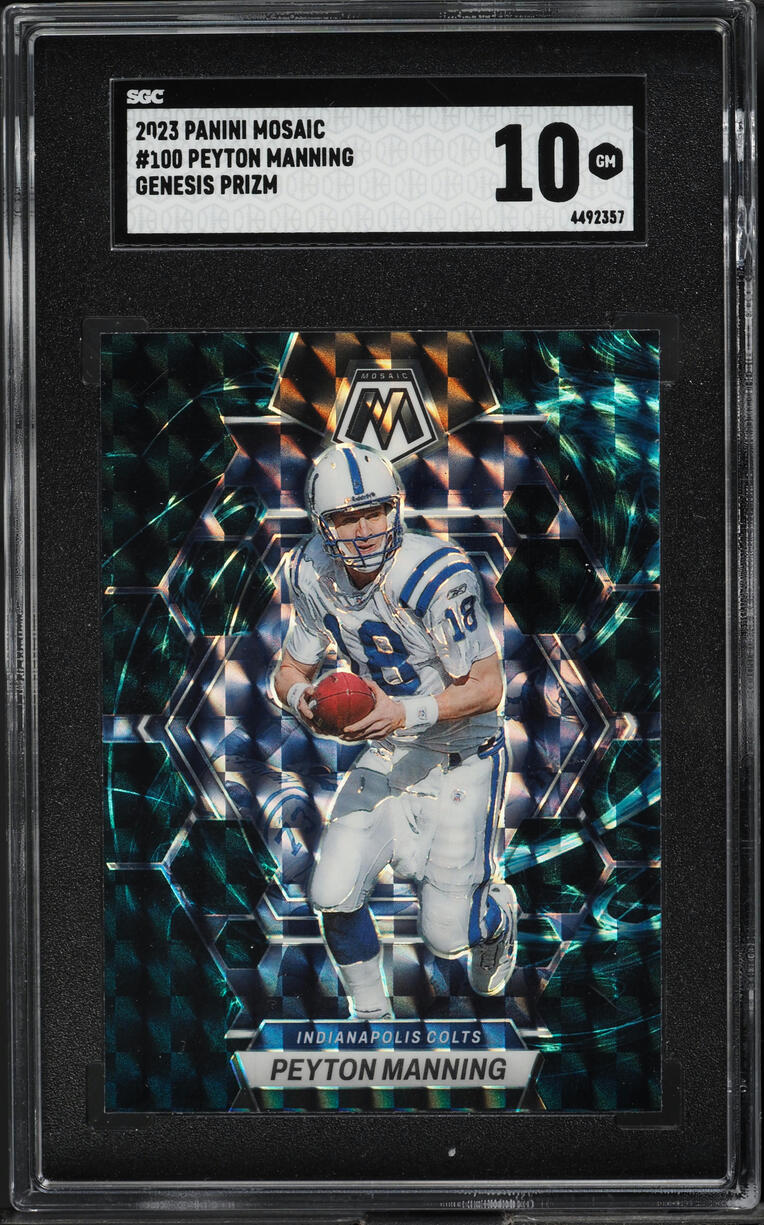 2023 Panini Mosaic Genesis Prizm Peyton Manning #100 SGC 10 GEM MINT