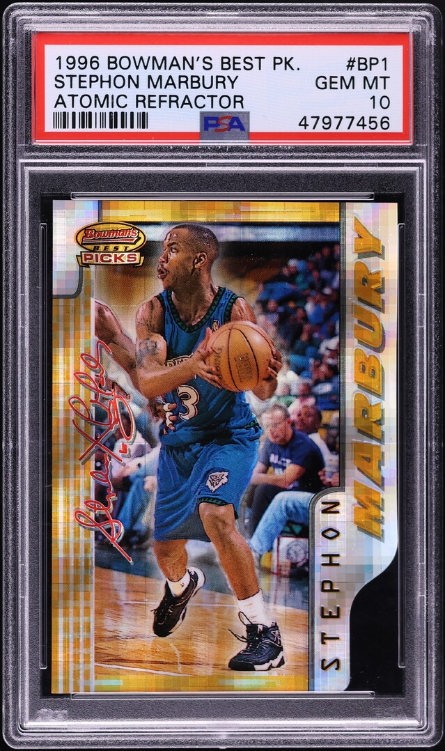 1996 Bowman's Best Picks Atomic Refractor Stephon Marbury ROOKIE