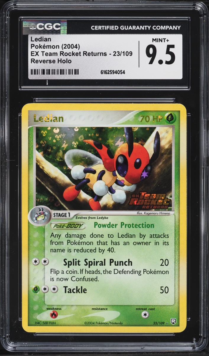 2004 Pokemon EX Team Rocket Returns Reverse Holo Ledian #23 CGC 9.5 MINT+