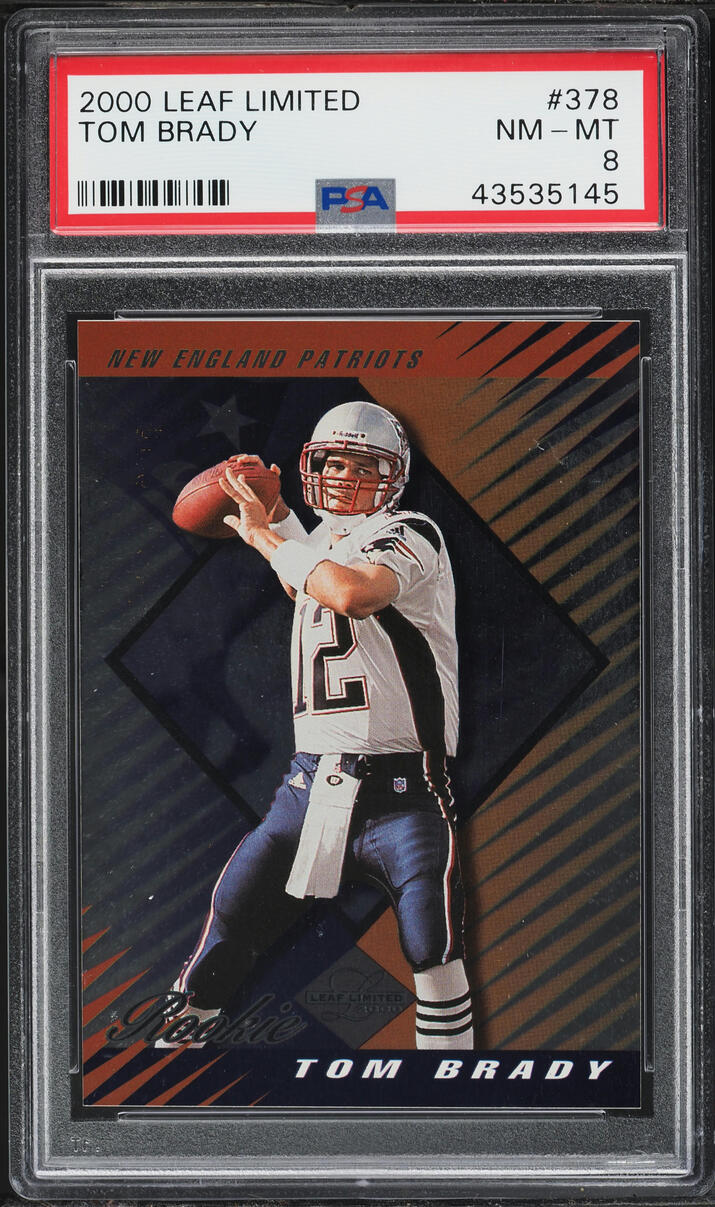 2000 Leaf Limited Tom Brady ROOKIE /350 #378 PSA 8 NM-MT - Photo 1