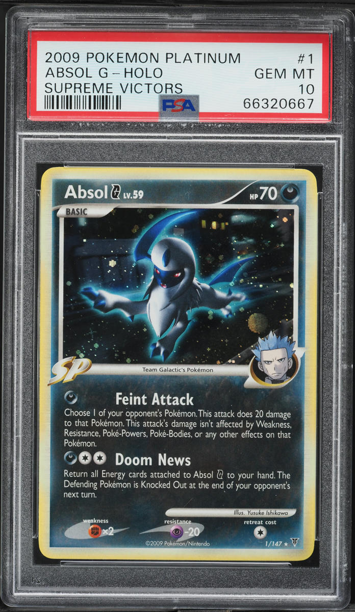 2009 Pokemon Platinum Supreme Victors Holo Absol G #1 PSA 10 GEM MINT