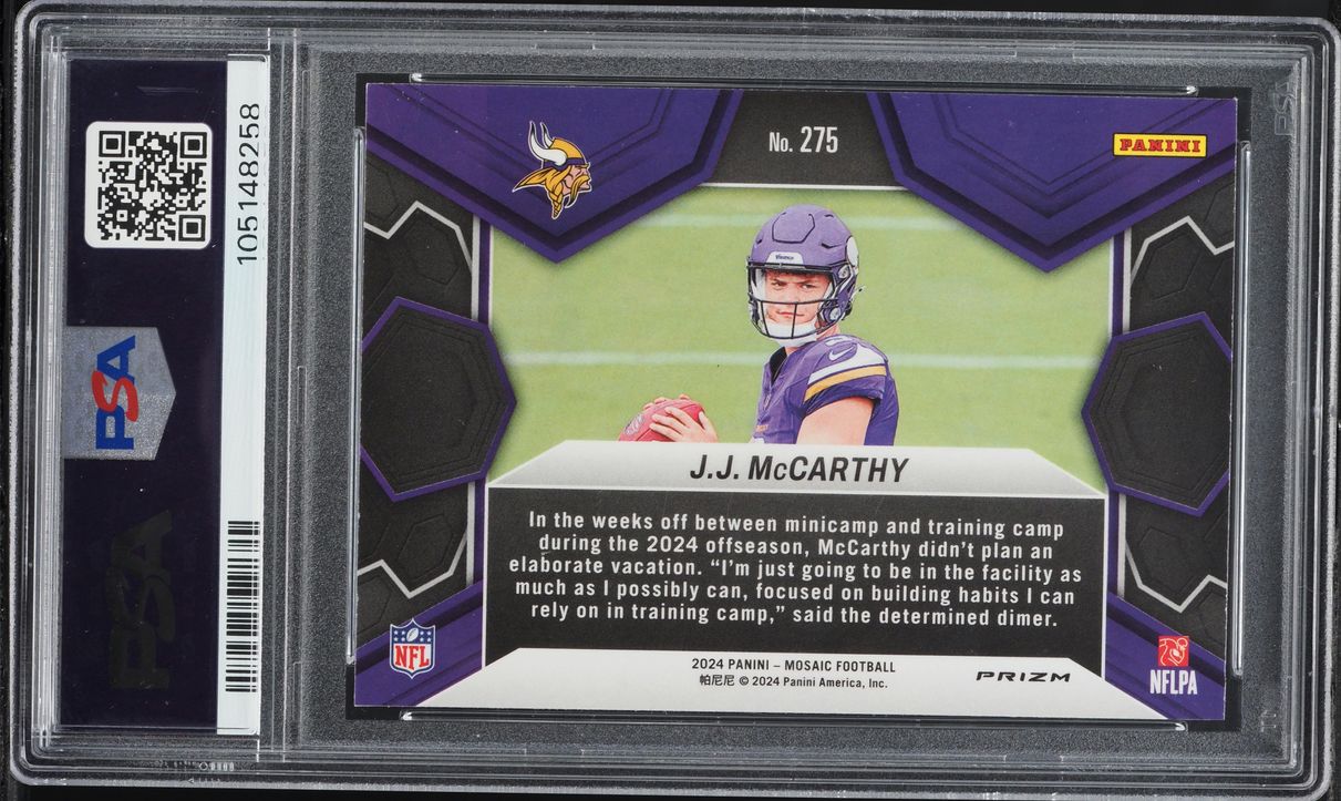 2024 Panini Mosaic JJ McCarthy ROOKIE #275 PSA 10 GEM MINT