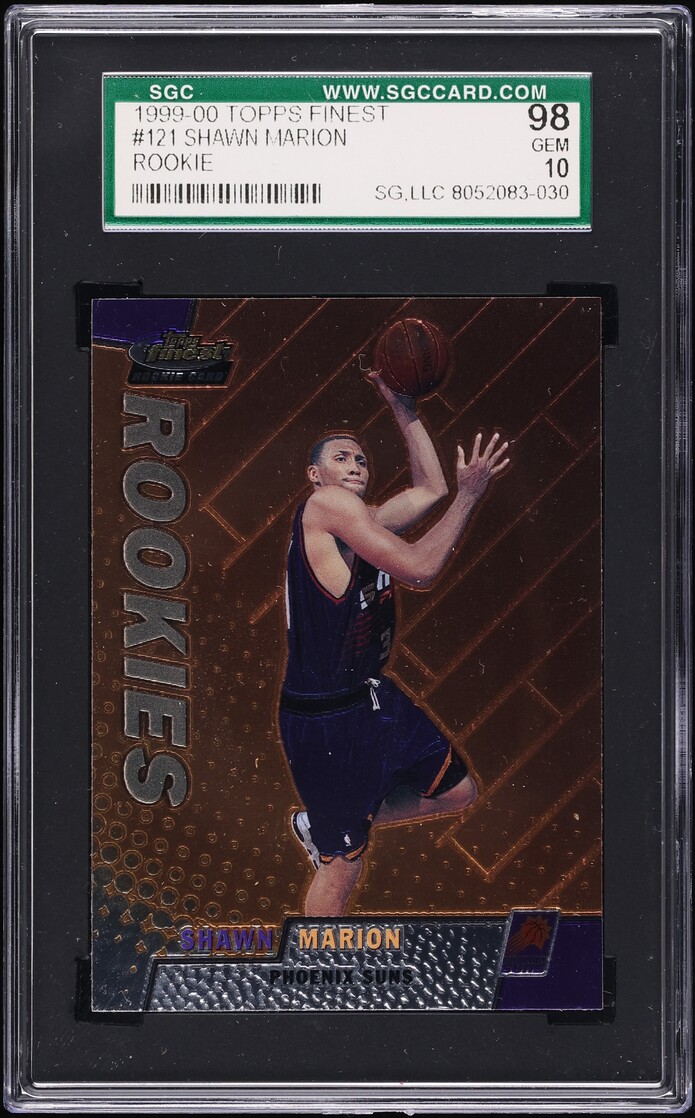 1999 Finest Basketball Shawn Marion ROOKIE #121 SGC 10 GEM MINT