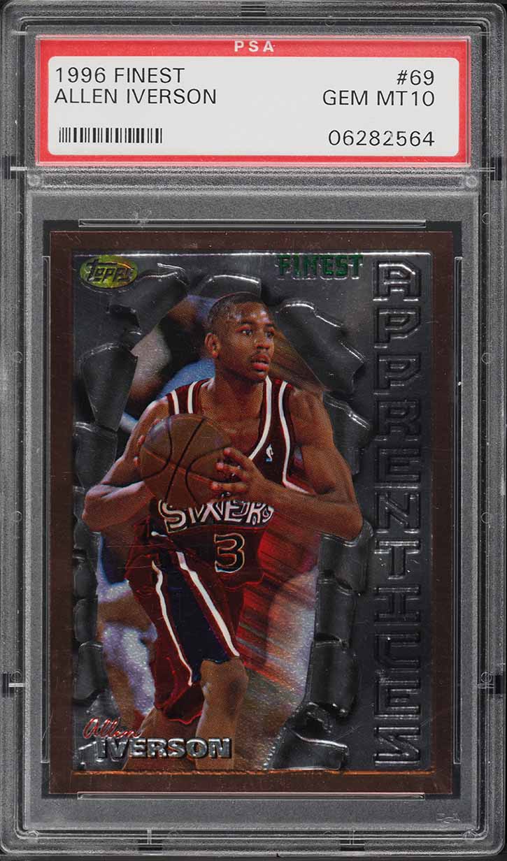 1996 Finest Basketball Allen Iverson ROOKIE #69 PSA 10 GEM MINT