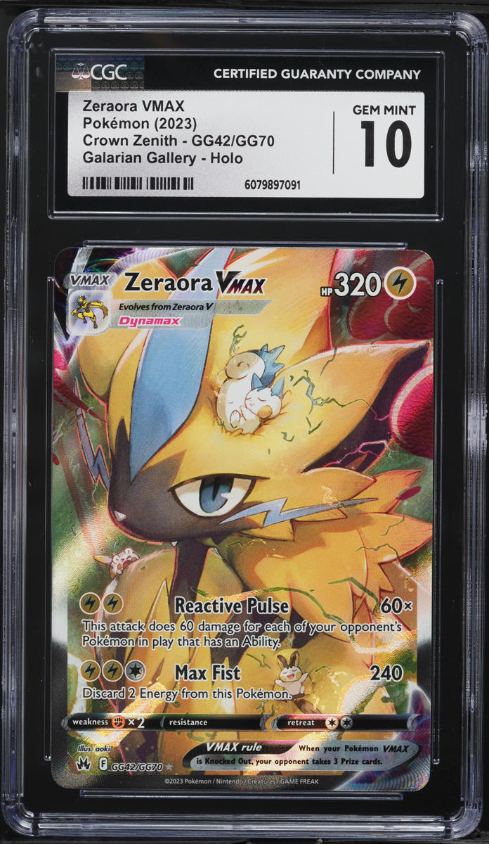 2023 Pokemon SWSH Crown Zenith Full Art Zeraora VMAX #GG42 CGC 10 GEM MINT