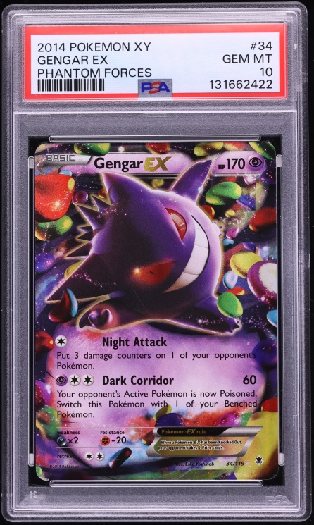 2014 Pokemon XY Phantom Forces Gengar EX #34 PSA 10 GEM MINT