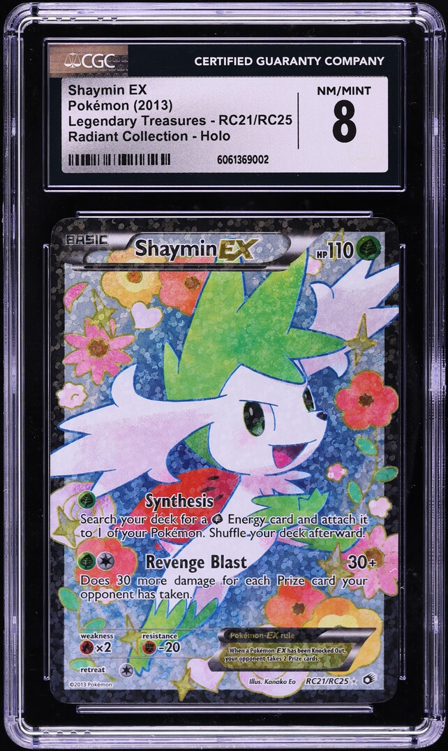 2013 Pokemon BW Legendary Treasures Radiant Collection Shaymin EX #RC21 CGC 8