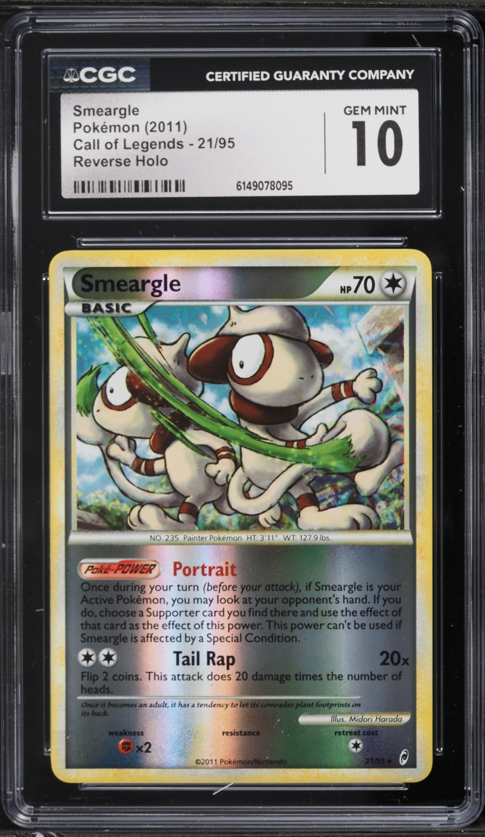 2011 Pokemon Call Of Legends Reverse Holo Smeargle #21 CGC 10 GEM MINT