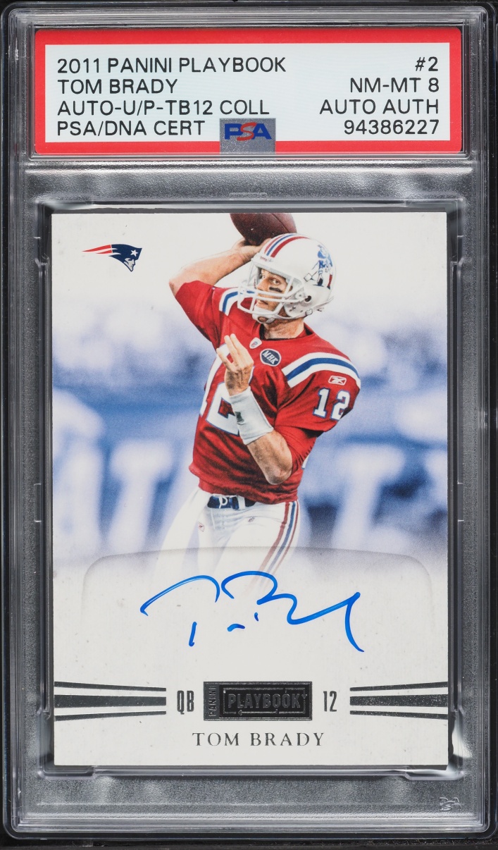 2011 Panini Playbook TB12 Collection Tom Brady AUTO #2 PSA 8 NM-MT