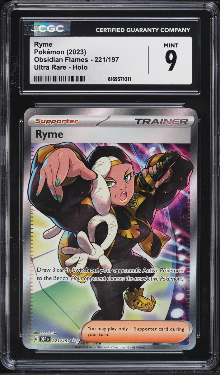 2023 Pokemon Scarlet & Violet Obsidian Flames Full Art Ryme #221 CGC 9 MINT