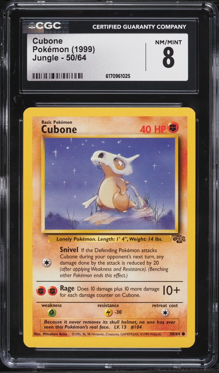 1999 Pokemon Jungle Cubone #50 CGC 8 NM-MT
