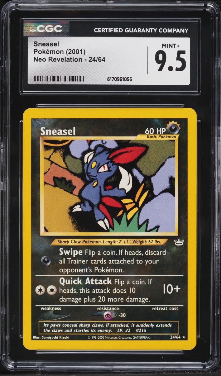 2001 Pokemon Neo Revelation Sneasel #24 CGC 9.5 MINT+