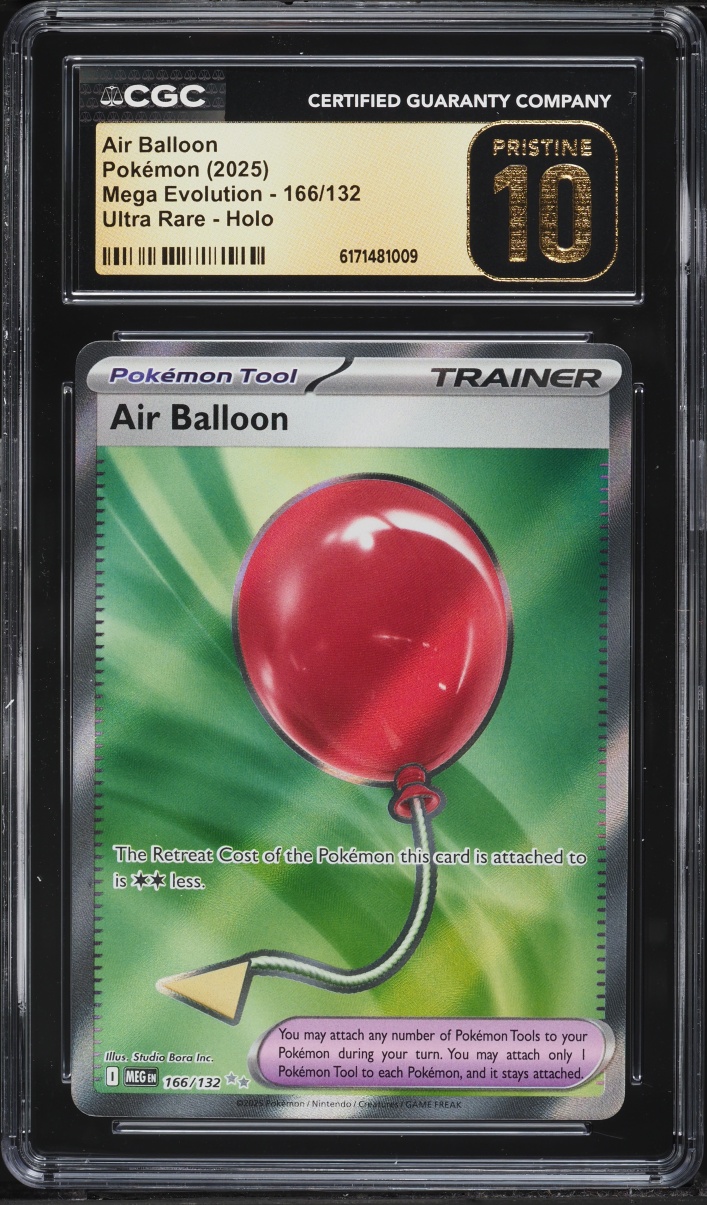 2025 Pokemon Mega Evolution Full Art Air Balloon #166 CGC 10 PRISTINE