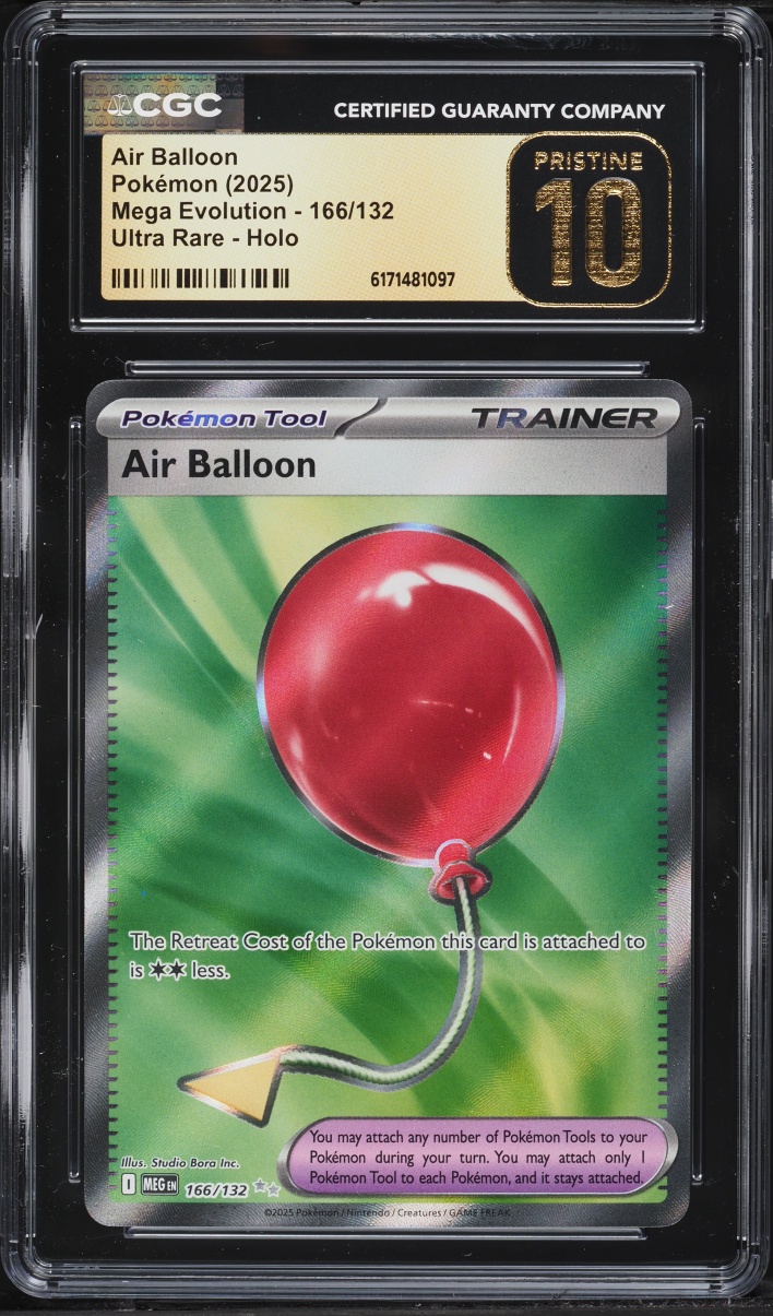 2025 Pokemon Mega Evolution Full Art Air Balloon #166 CGC 10 PRISTINE
