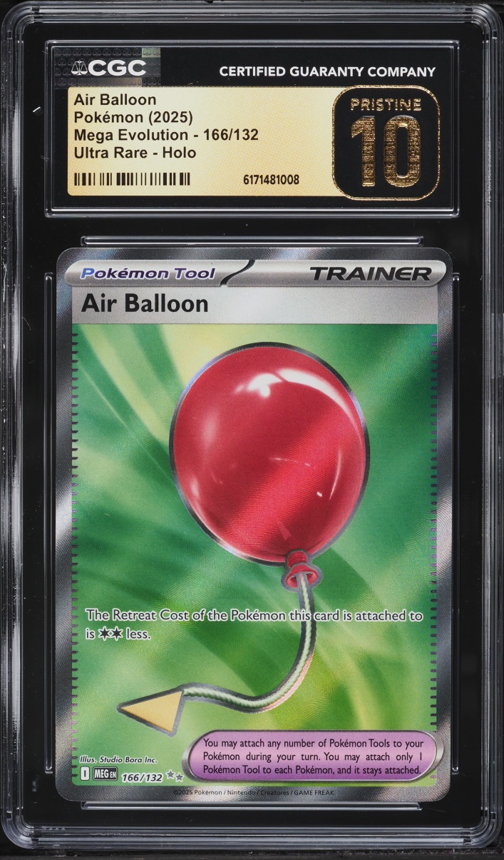 2025 Pokemon Mega Evolution Full Art Air Balloon #166 CGC 10 PRISTINE
