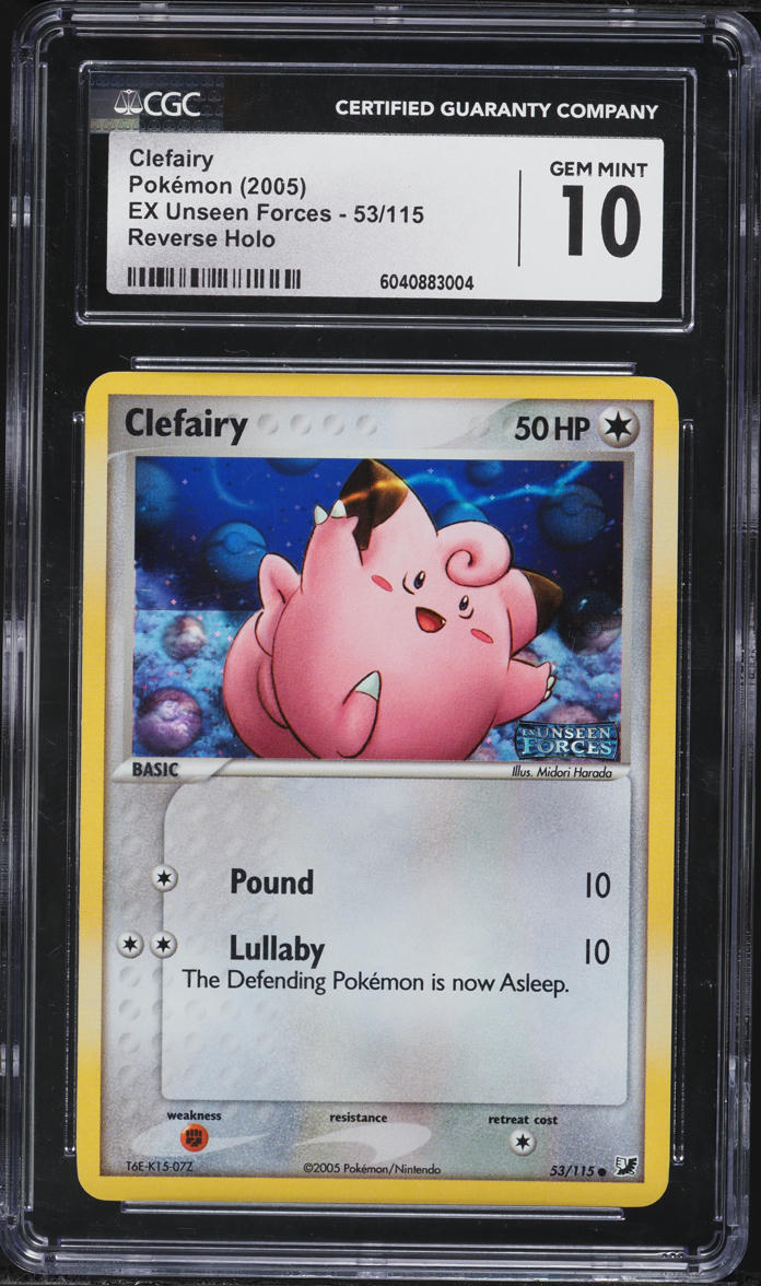 2005 Pokemon EX Unseen Forces Reverse Holo Clefairy #53 CGC 10 GEM MINT