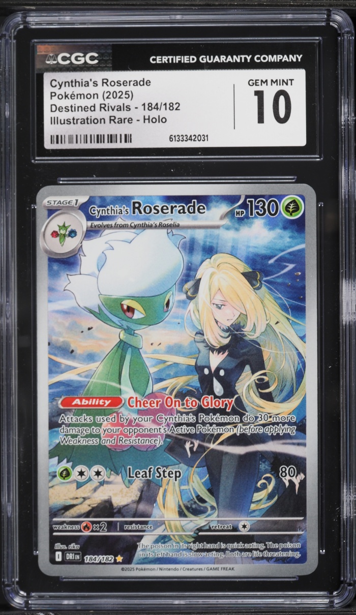 2025 Pokemon Scarlet & Violet Destined Rivals IR Cynthia's Roserade #184 CGC 10 GEM MINT