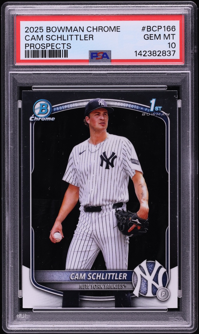 2025 Bowman Chrome Cam Schlittler PROSPECT #BCP-166 PSA 10 GEM MINT