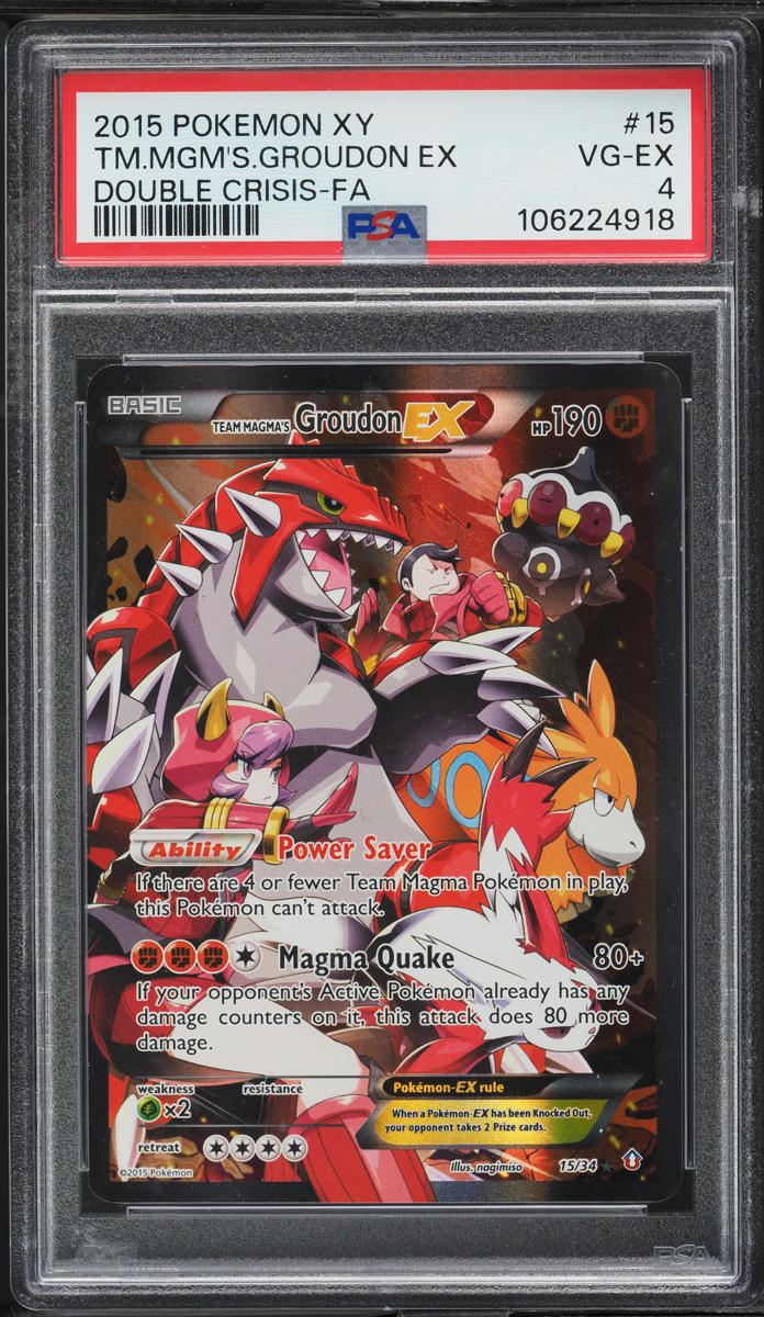 2015 Pokemon XY Double Crisis Full Art Team Magma's Groudon EX #15 PSA 4 VGEX