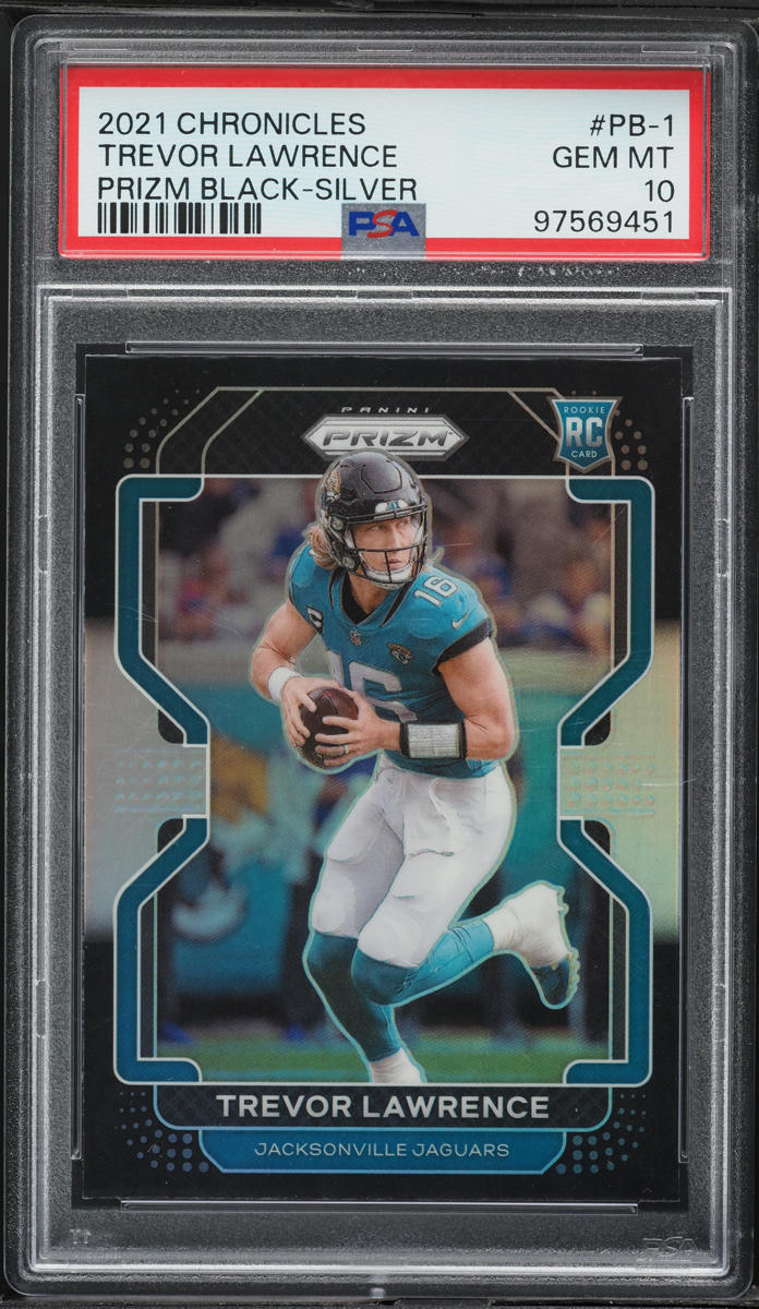 2021 Panini Chronicles Prizm Black Silver Trevor Lawrence ROOKIE #PB-1 PSA 10