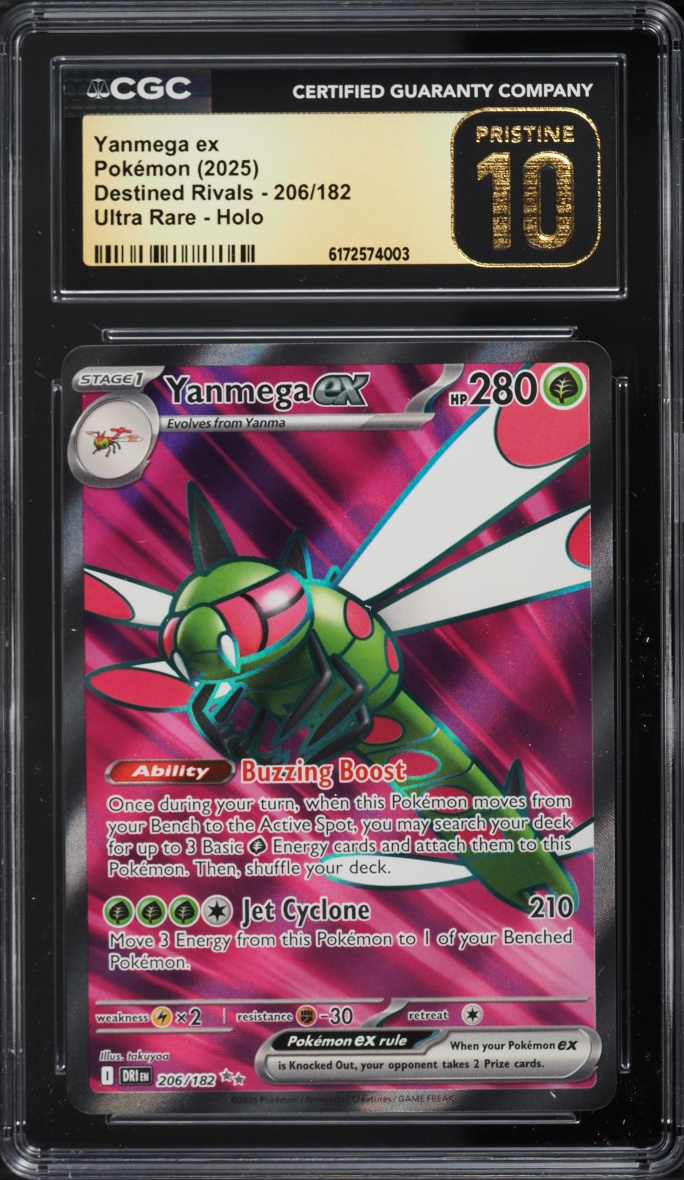 2025 Pokemon Scarlet & Violet Destined Rivals Full Art Yanmega ex #206 CGC 10 PRISTINE