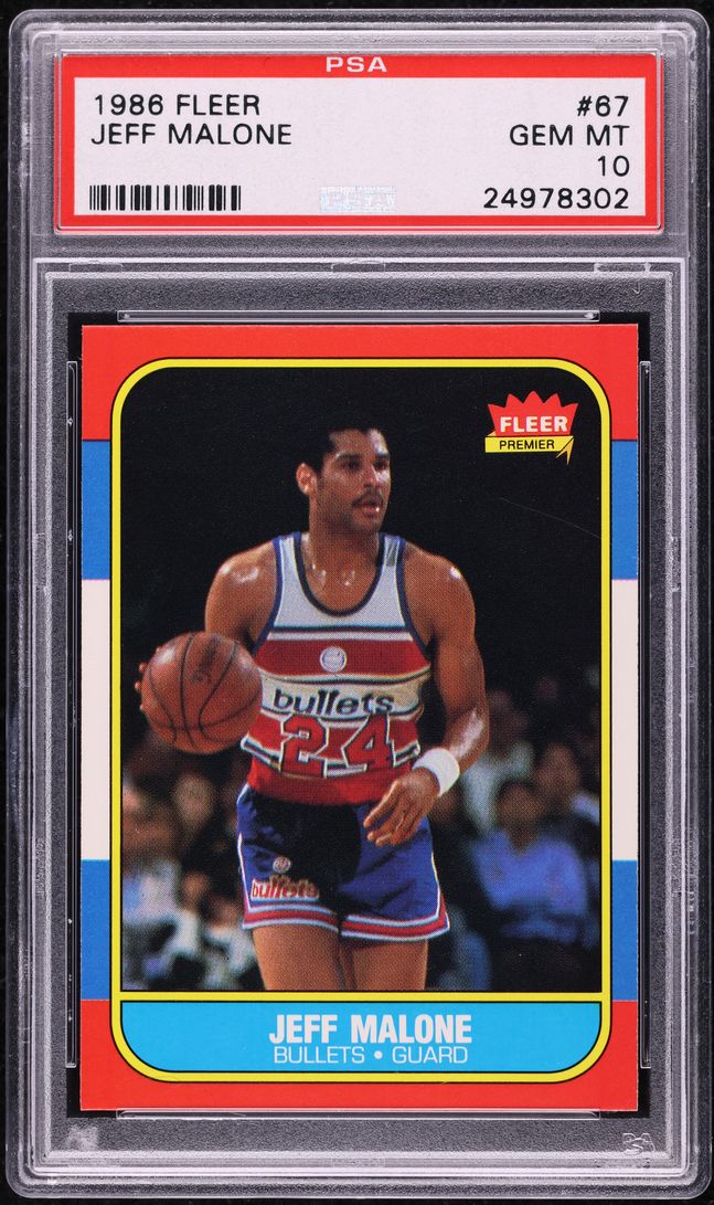 1986 Fleer Basketball Jeff Malone ROOKIE #67 PSA 10 GEM MINT