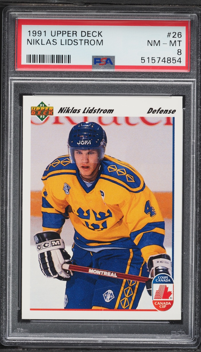 1991 Upper Deck Hockey Niklas Lidstrom ROOKIE #26 PSA 8 NM-MT