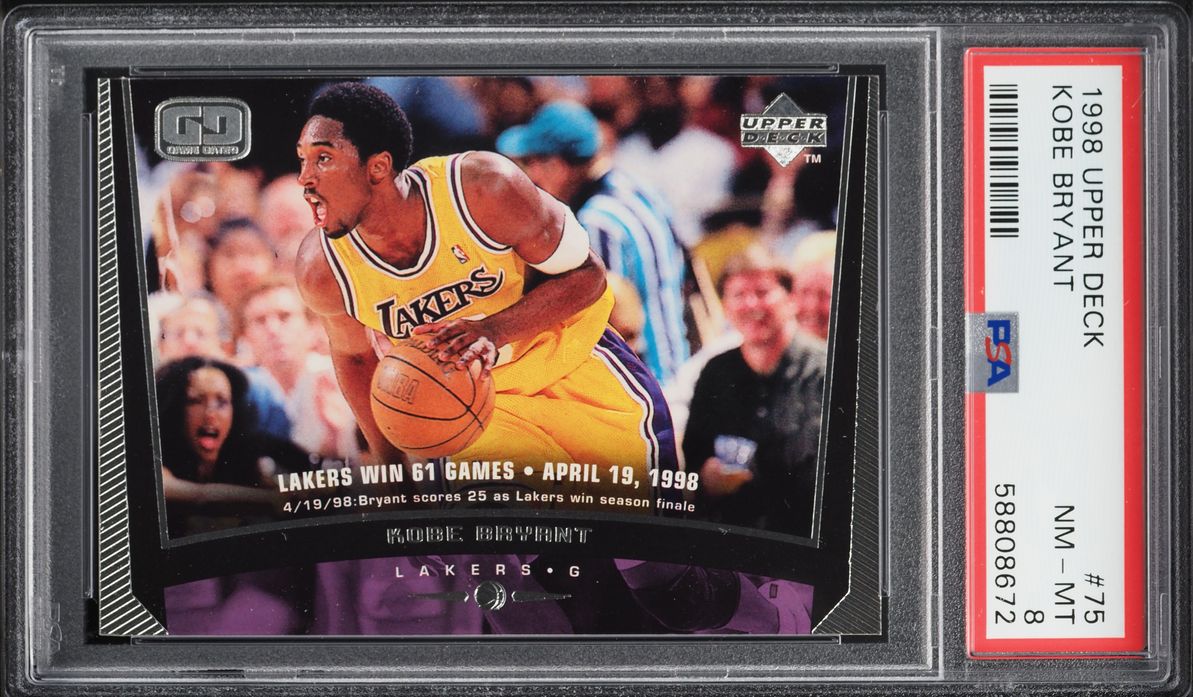 1998 Upper Deck Basketball Kobe Bryant #75 PSA 8 NM-MT